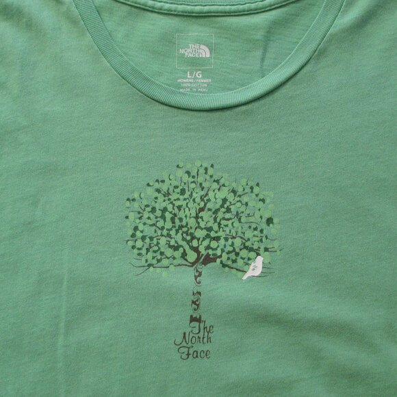 The North Face Green Bird in a Tree Cotton Tee Large - Picture 3 of 9
